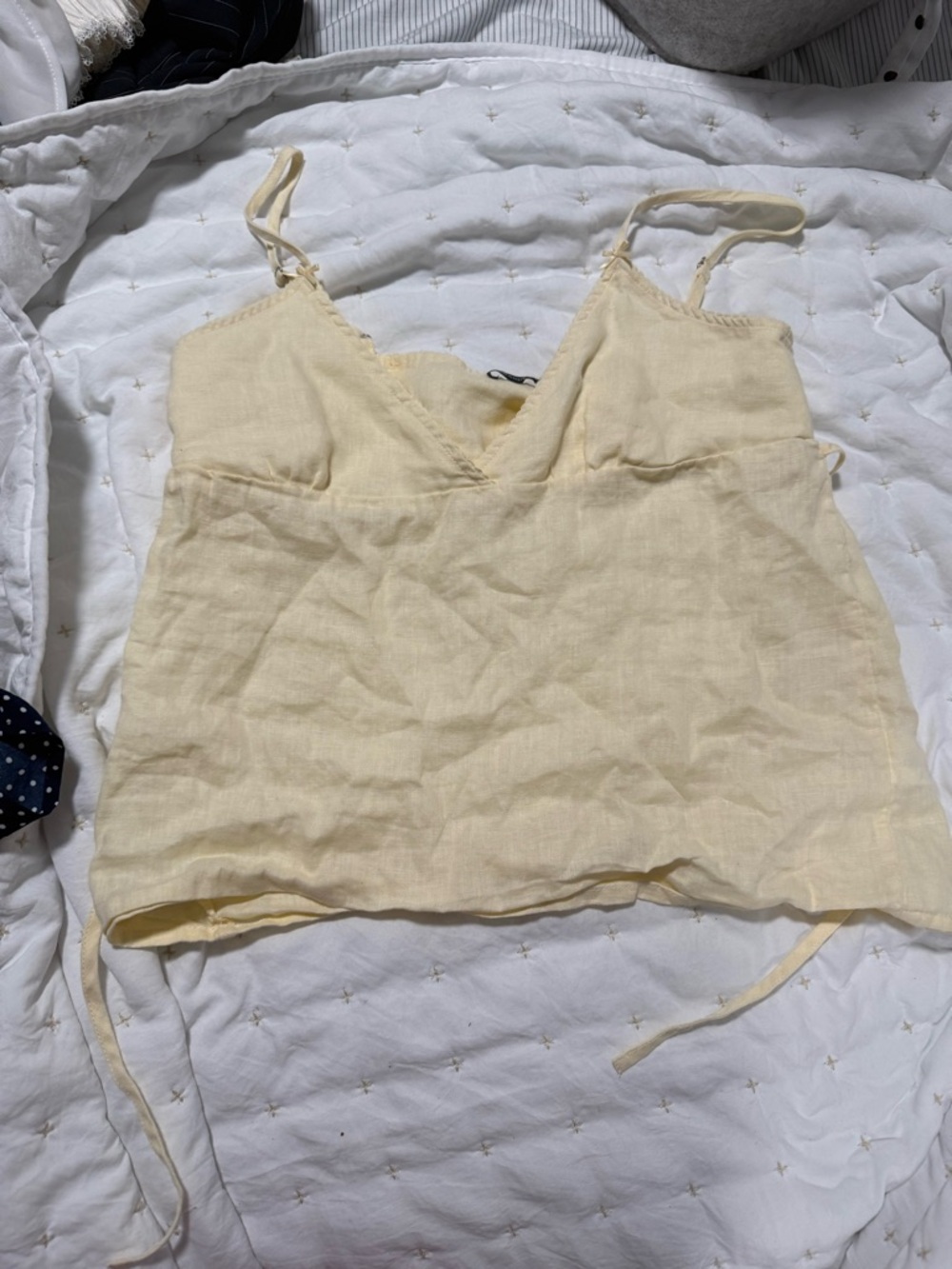 Brandy Melville Pale Yellow Linen Cami Tank